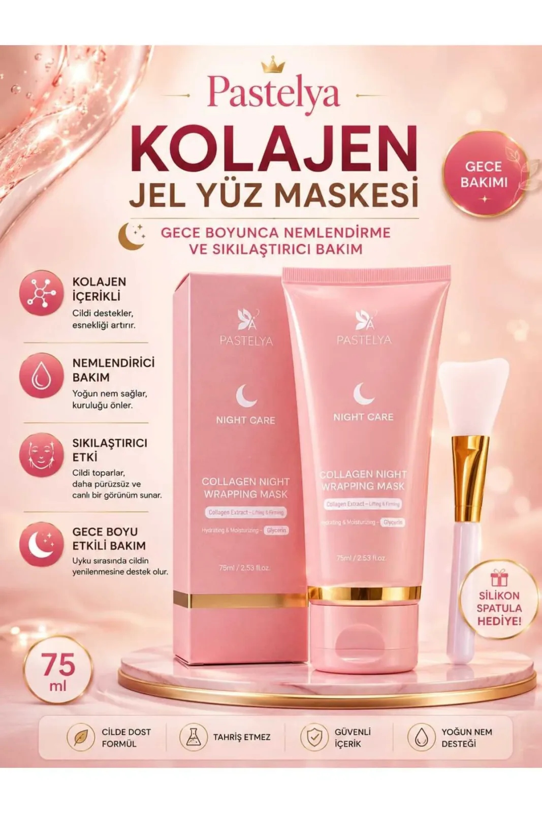 Soyulabilir Kolajen Jel Yüz Maskesi 75 ml