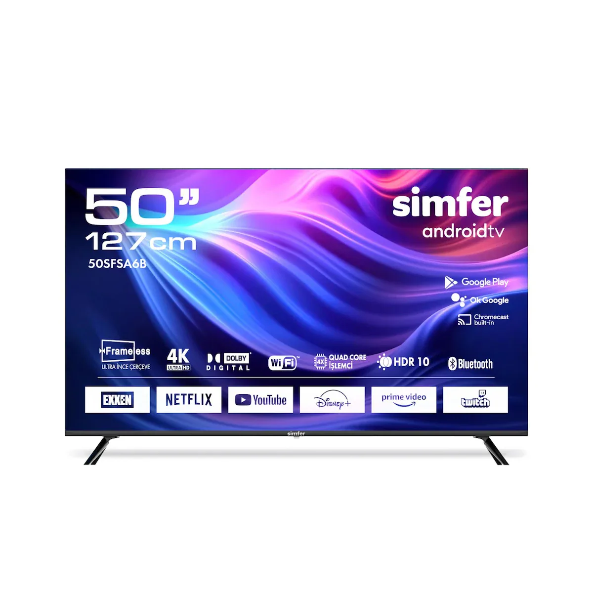 Simfer 50SFSA6B 127 Ekran 50" Android LED 4K UHD Televizyon