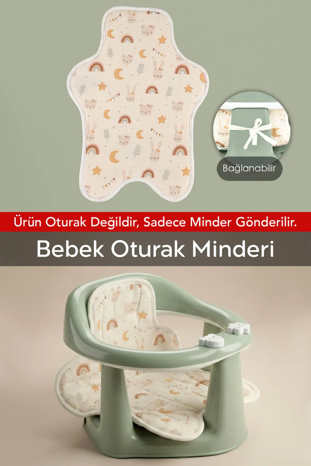 Yıldız Şekilli Bebek Minderi - Yıkanabilir Bebek Minderi
