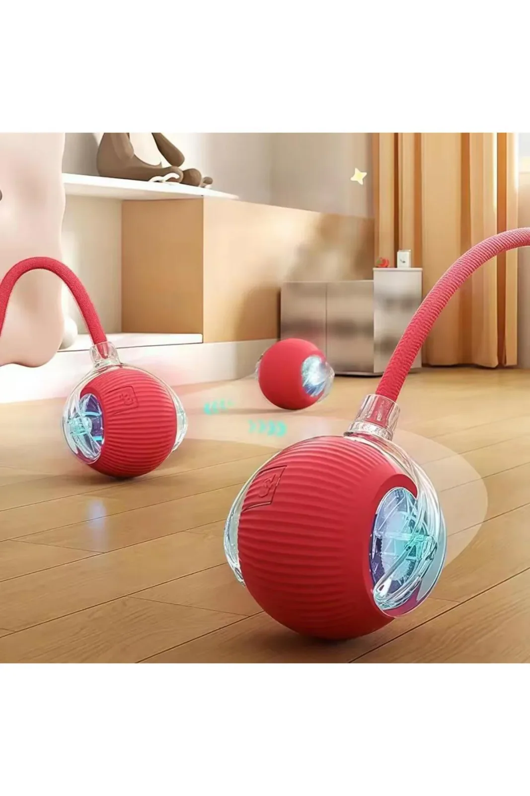Akıllı Kedi Oyuncağı, USB Şarjlı, LED Işıklı, 3 Modlu