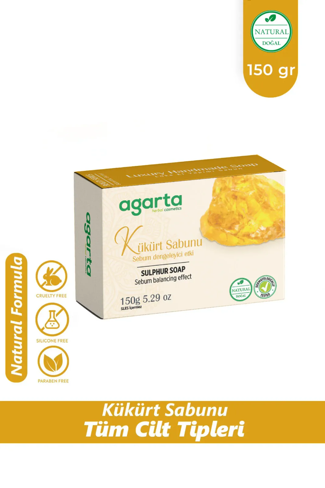Leke Ve Kaşıntılar İçin Bitkisel Kükürt Sabunu 150 gr