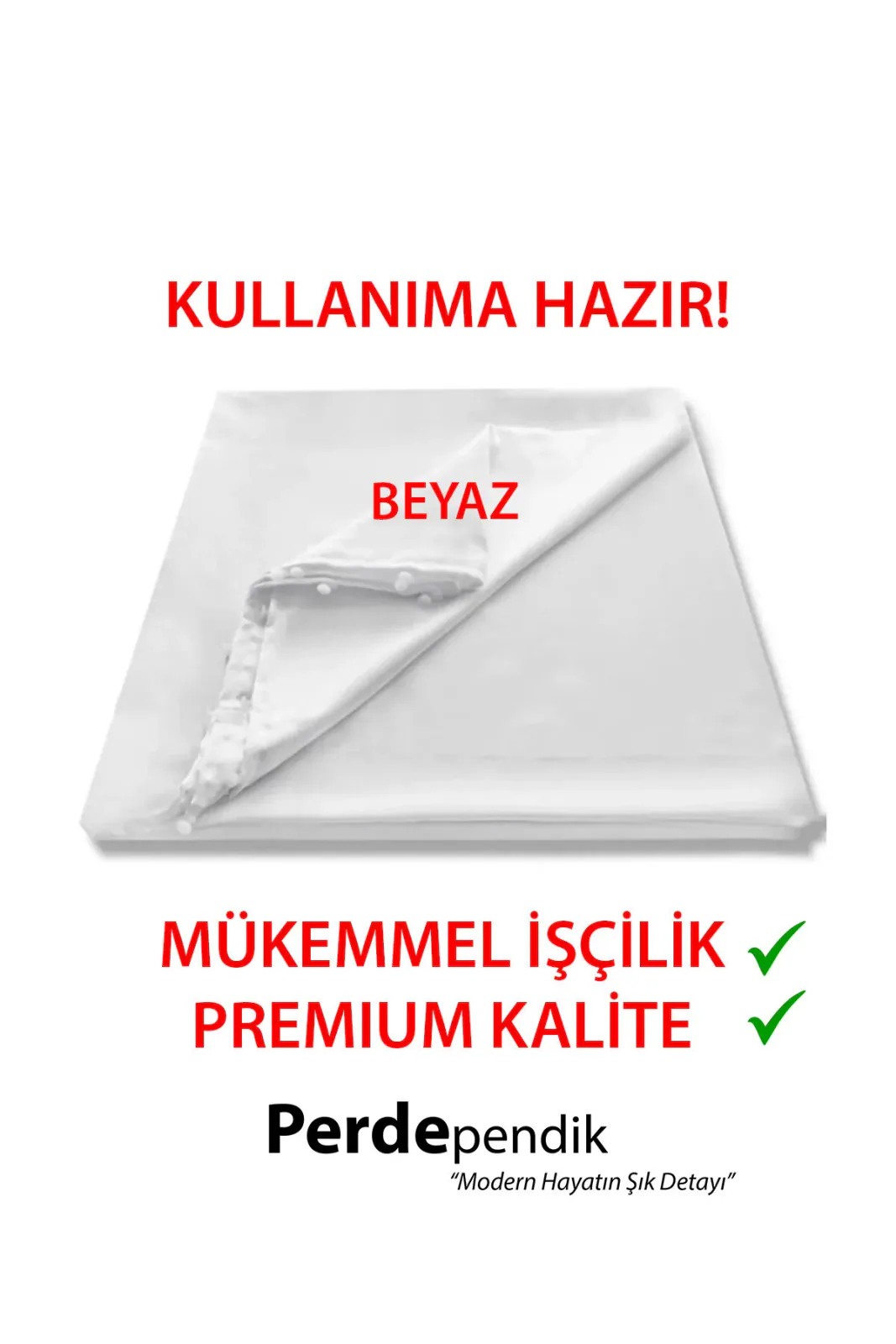 Güneşlik Perde Beyaz Lüx Kalın Saten