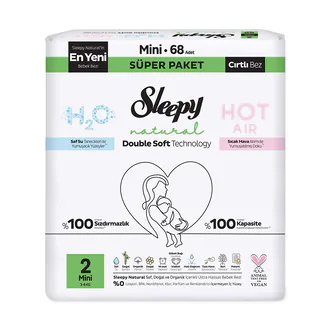 Sleepy Natural Double Soft Süper 2 Mini 3-6 Kg 68'li