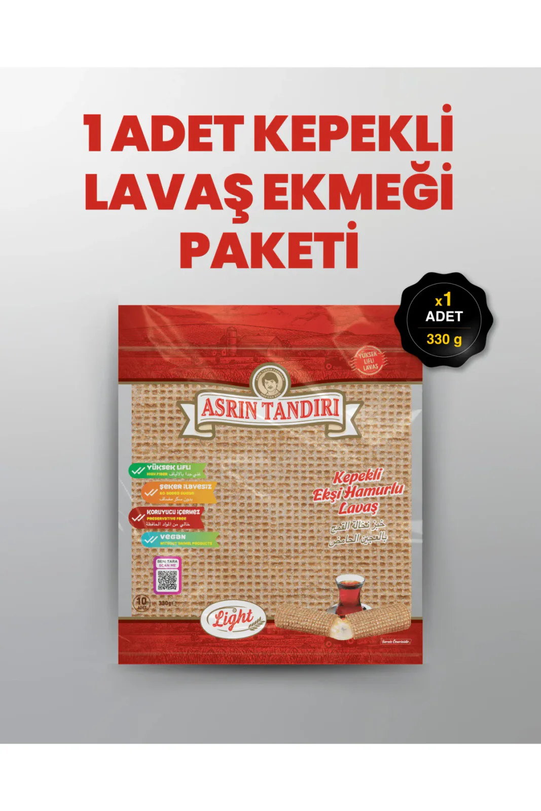 1 Paket Ekşi Hamurlu Kepekli Lavaş Ekmeği