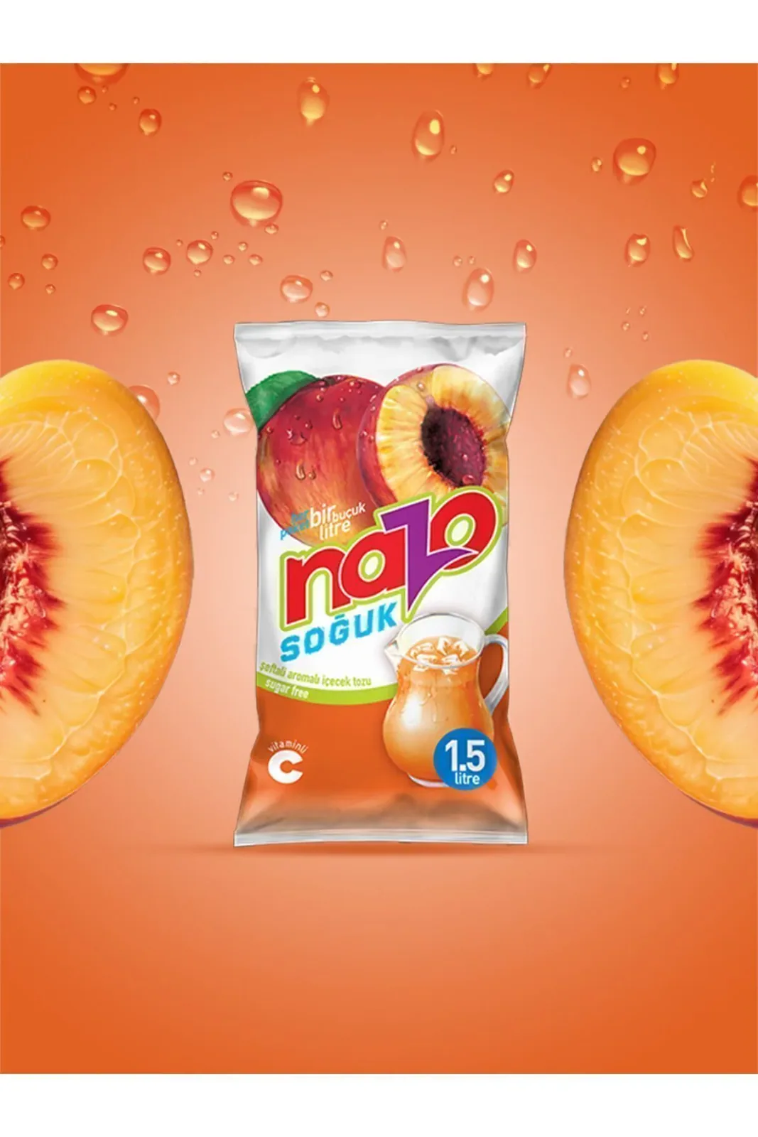 9 Gr. Şeftali Aromalı Toz İçecek 24 Lü