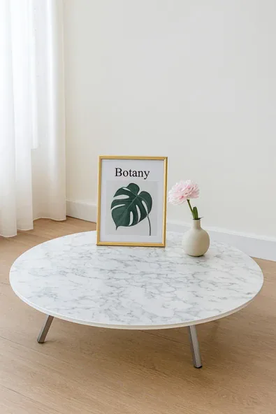 Ecowood Katlanabilir Yuvarlak Yer Sofrası 60 cm - Beyaz