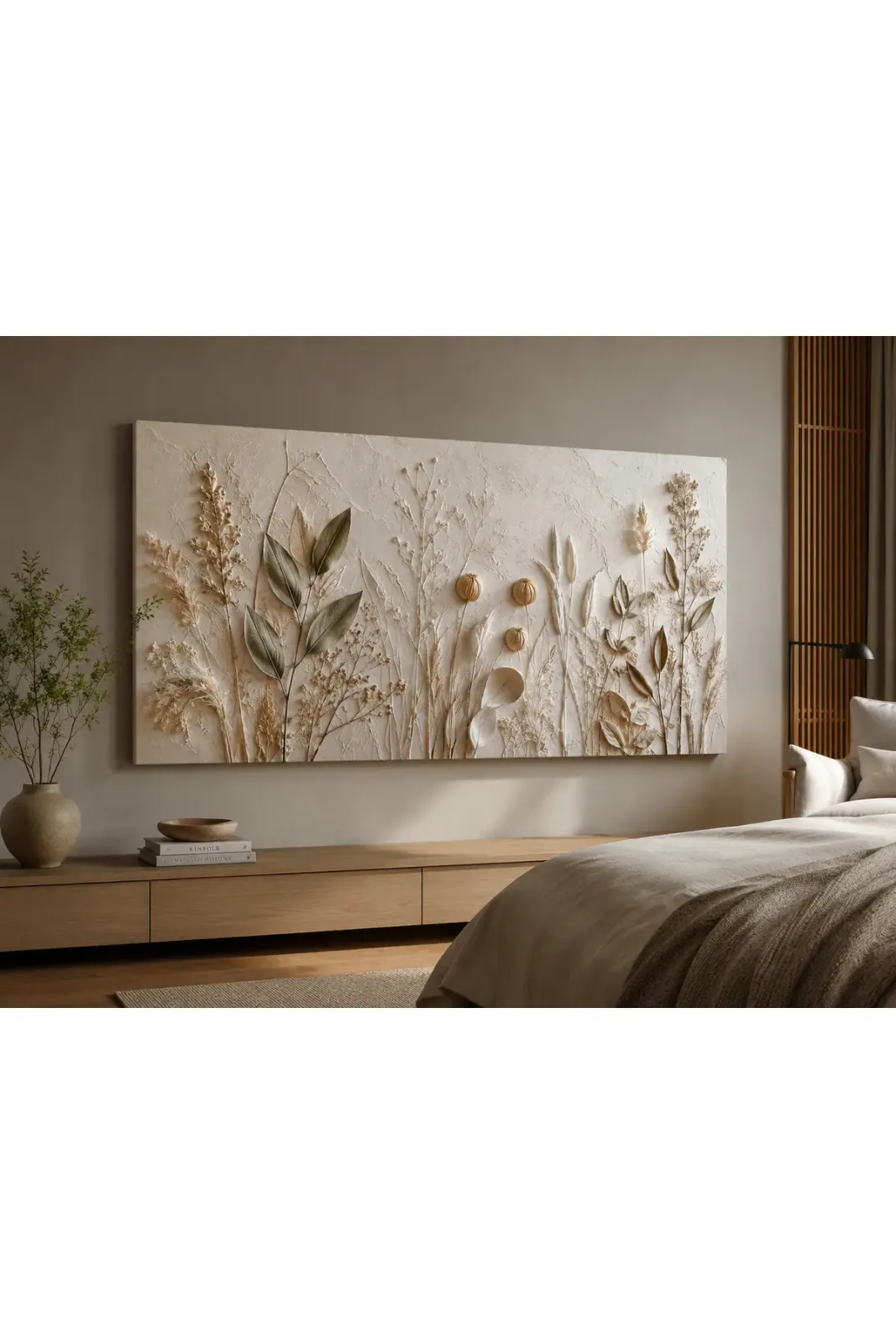 Premium Altın Botanik Ritim 3D Kanvas Tablo