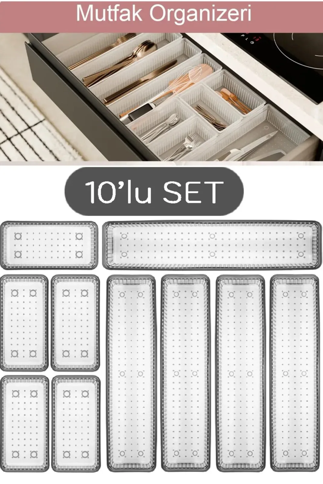 Bade 10'lu Modüler Set 5+5 Kaşıklık Düzenleyici
