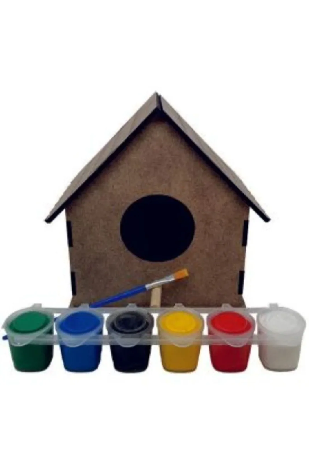 Ahşap Kuş Evi - Boyanabilir Set