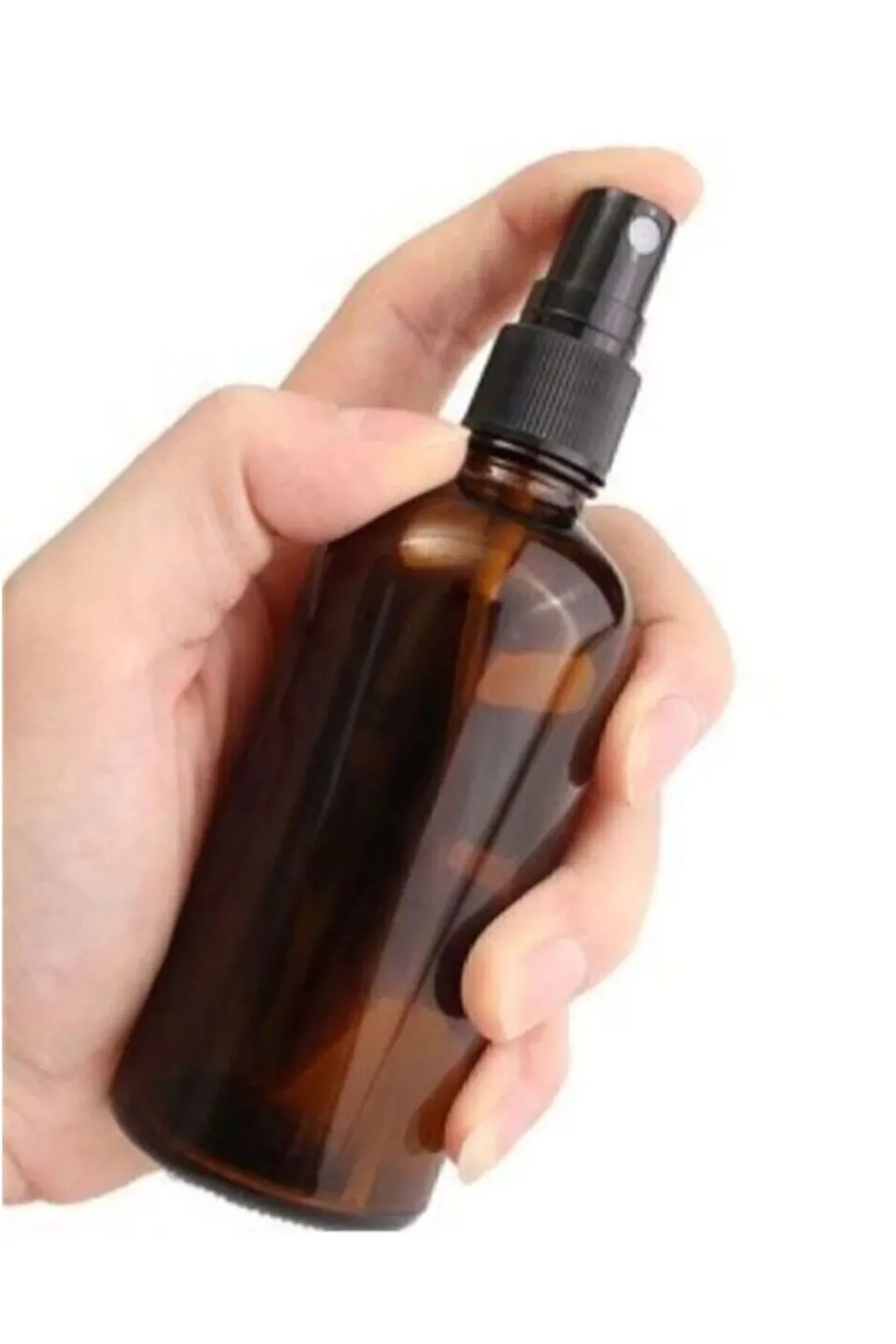 2 Adet Siyah Sprey Başlıklı Amber Cam Şişe 100ml