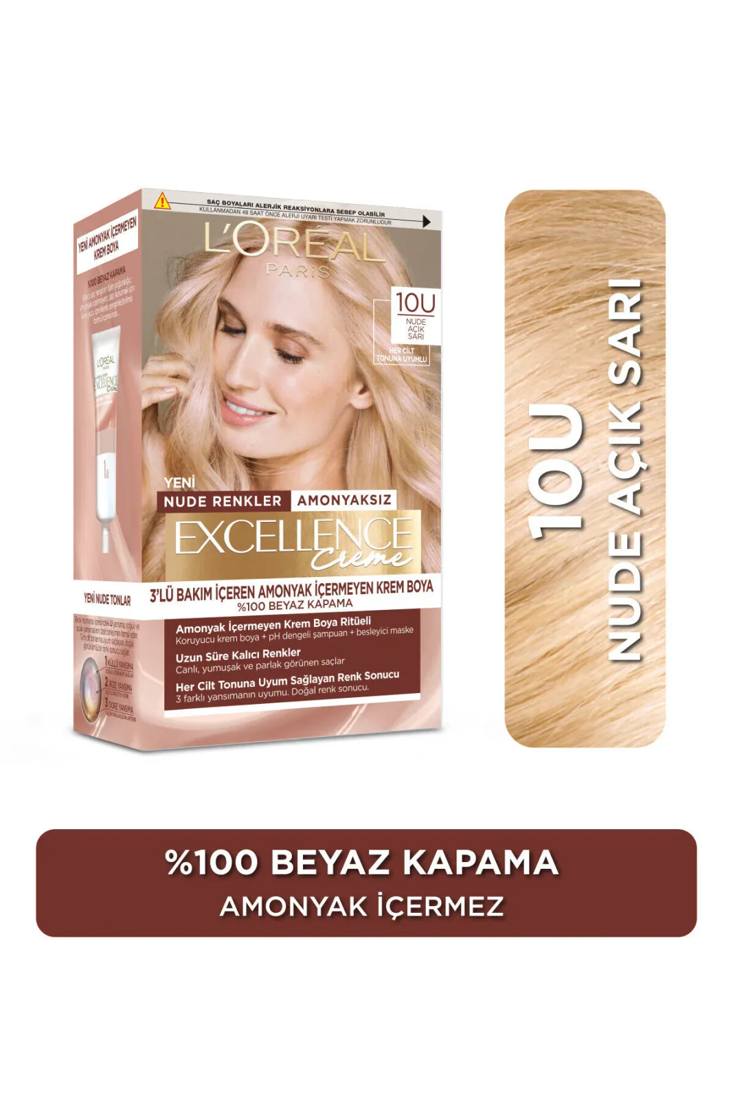 Excellence Creme Nude Renkler Saç Boyası – 10u Nude Açık Sarı