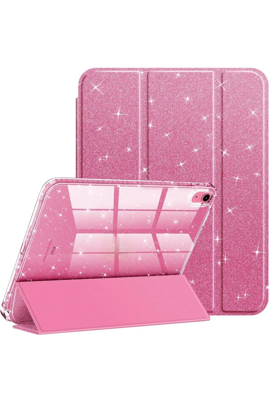 iPad 10.2 Uyumlu Simli Işıltılı PU Deri Smart Case