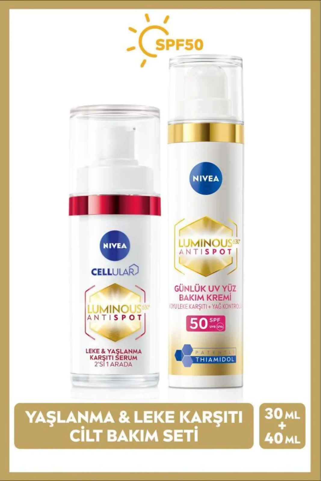 SPF50 Luminous630 Thiamidol Güneş Koruyucu Krem ve Serum Seti