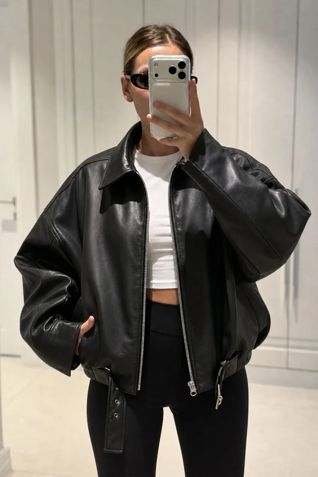 Kadın Oversize Deri Ceket