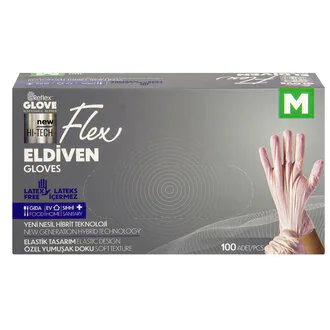 Flex Eldiven Krem M Beden 100'Lü