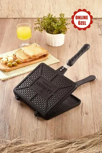 LAVONNI Tostmatik Döküm Granit Ocak Üstü Tost Makinesi