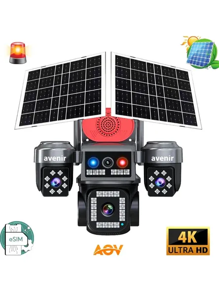 Avenir AV-S445 E-Sim 4 Kameralı Aov Güneş Enerjili Kamera