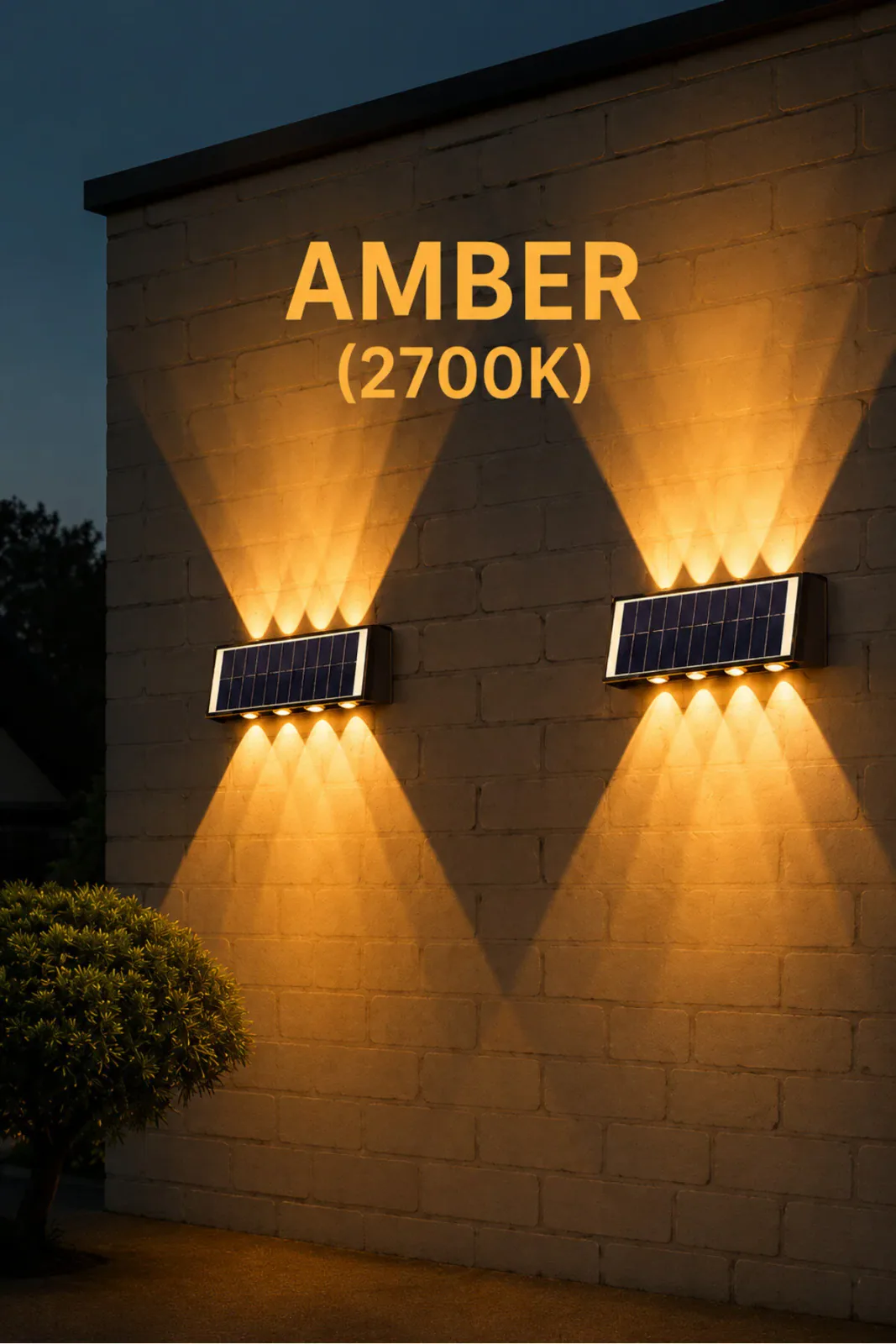 Amber Rengi Güneş Enerjili Led Aplik CT-8010