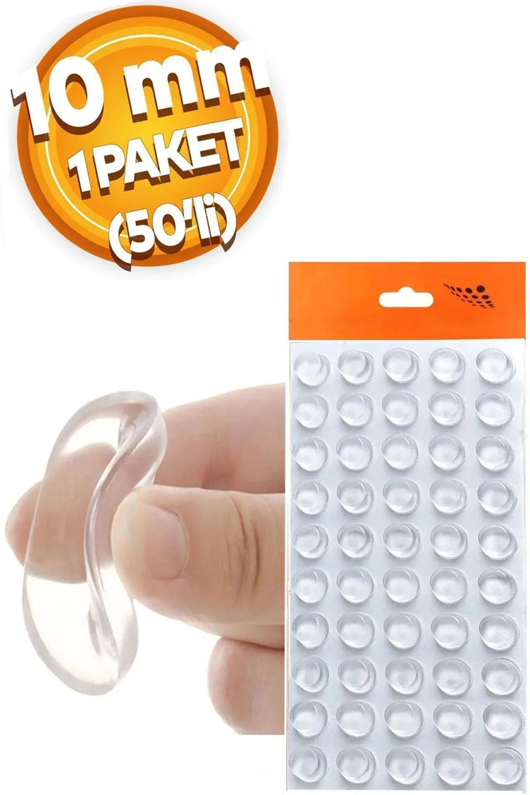50 Adet 10 Mm Şeffaf Silikon Ses Stoperi