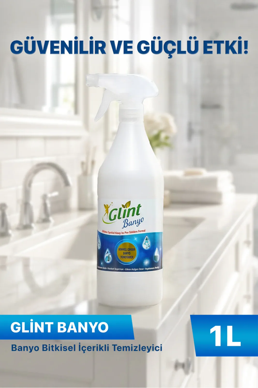 Banyo 1 Litre Bitkisel İçerikli Kireç ve Pas Temizleyici
