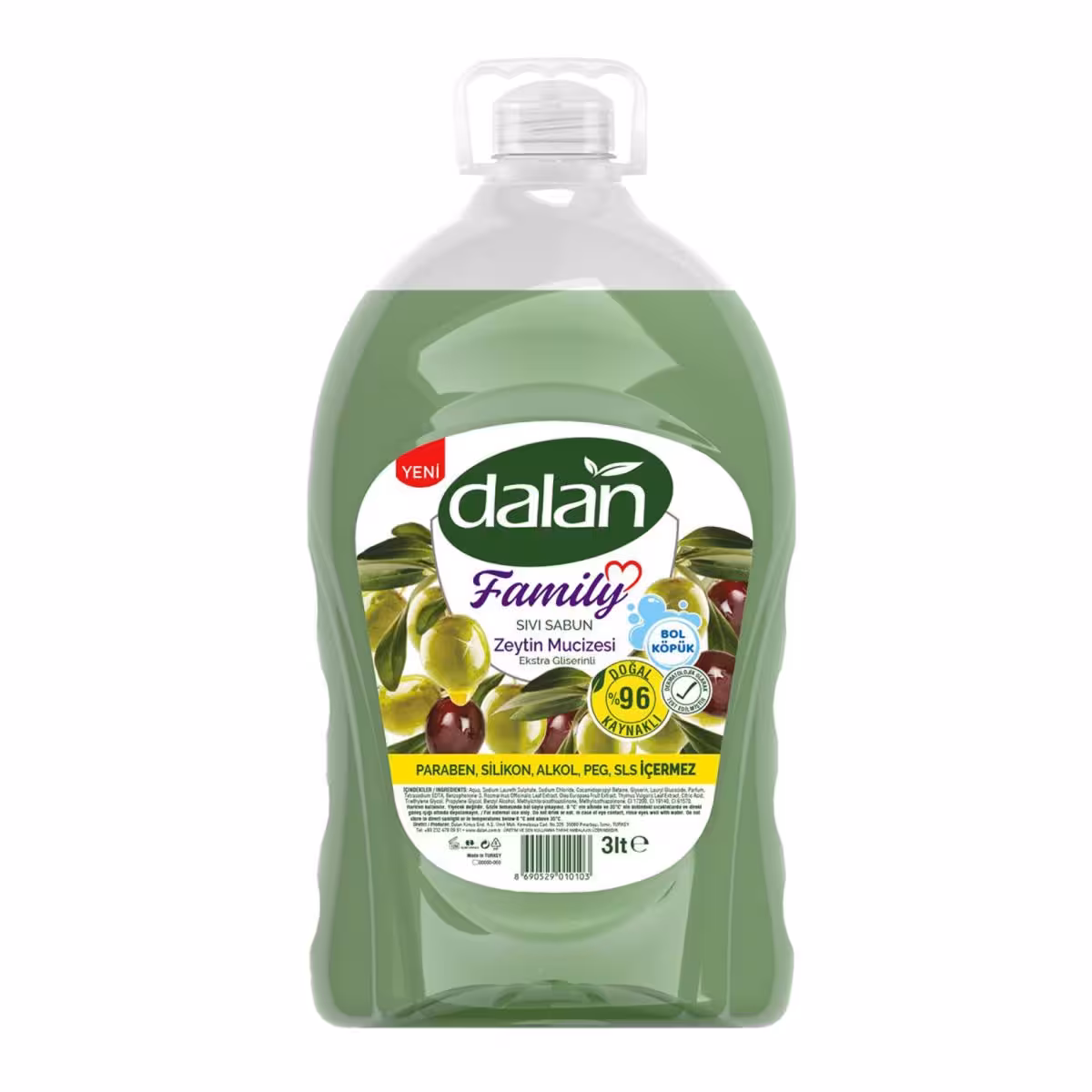Dalan Sıvı Sabun Family 3LT Zeytin Mucize