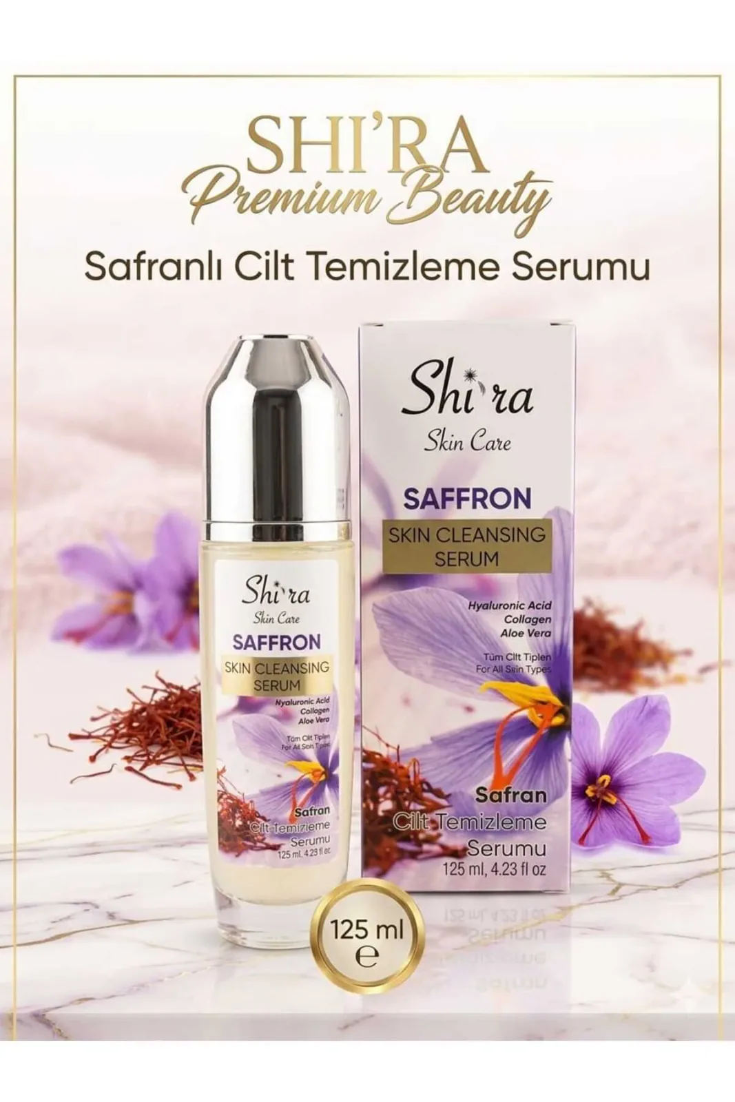 Safranlı Cilt Temizleme Serumu 125 Ml. Anti Aging Etkisi